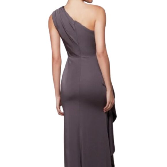 NWT Alyce Paris 27624 Stretch Crepe Formal Gown Charcoal Size 8 - Picture 3 of 6